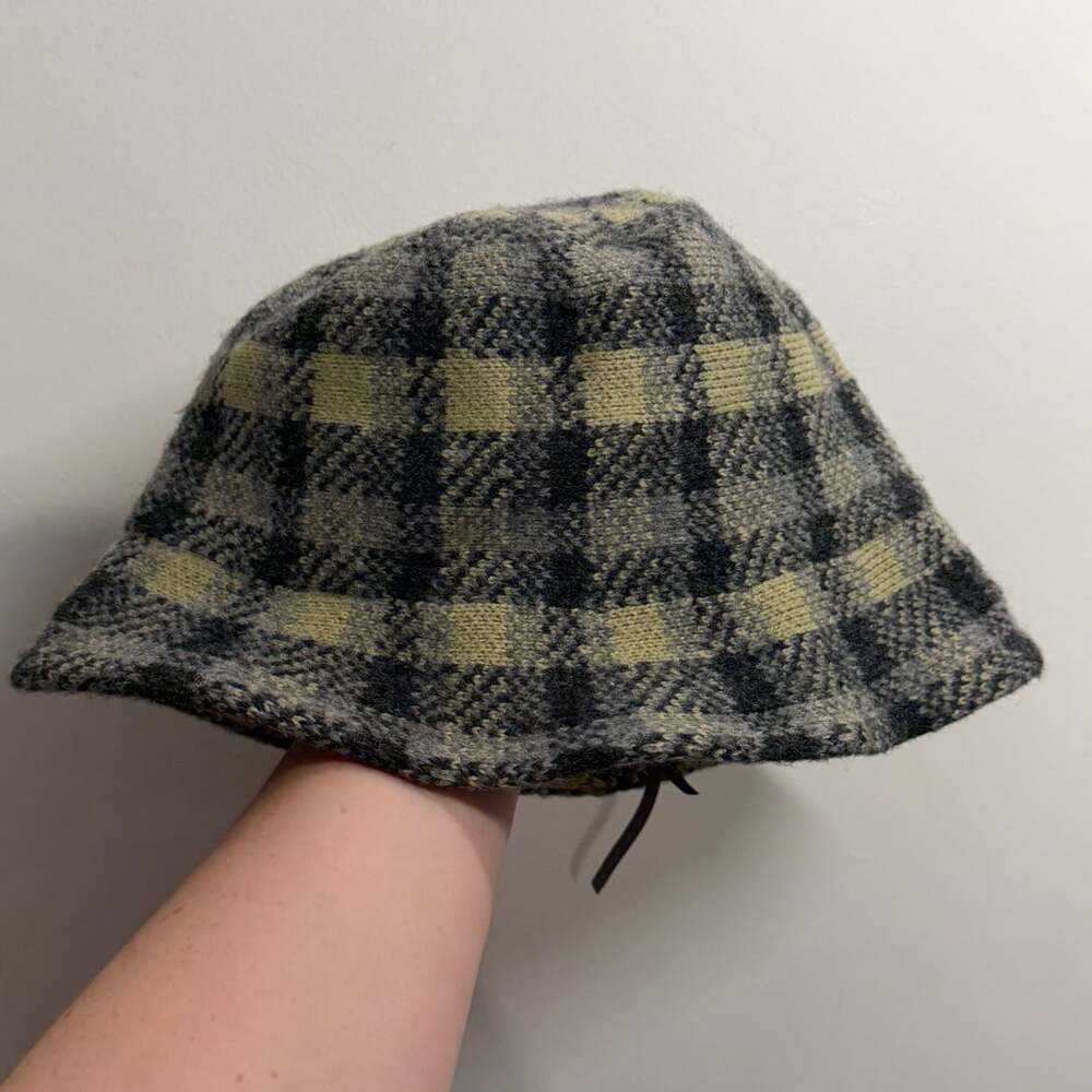 San Diego Hat Company Plaid Bucket Hat Size O/S Green Black Wool
